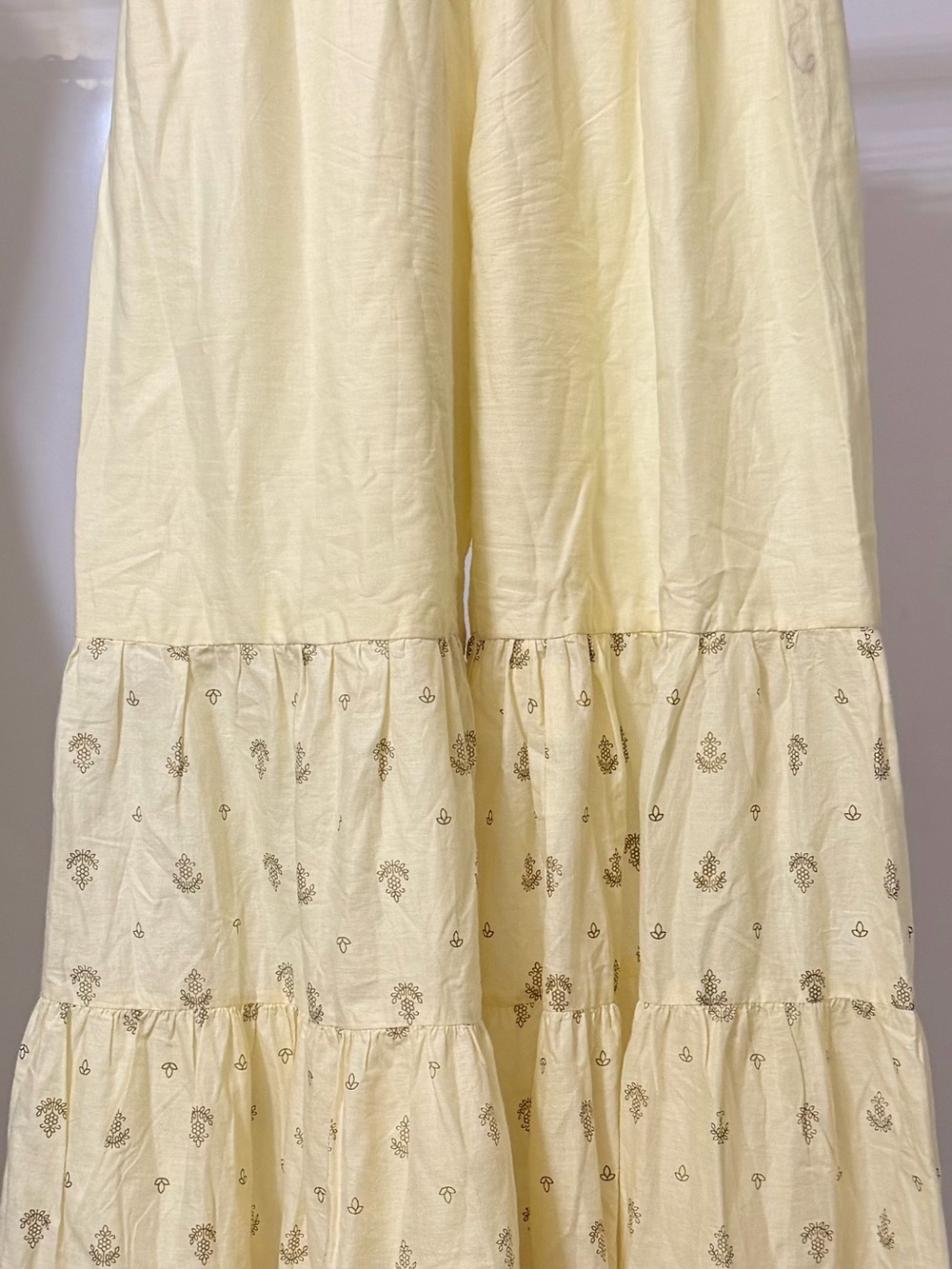 Women's Cream Tiered Maxi Skirt